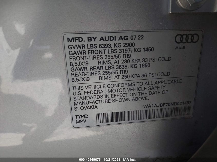 AUDI Q7 PREMIUM 45 TFSI QUATTRO 2022 | Grand Car AUDI Q7 PREMIUM 45 TFSI QUATTRO 2022 - доставка авто из США